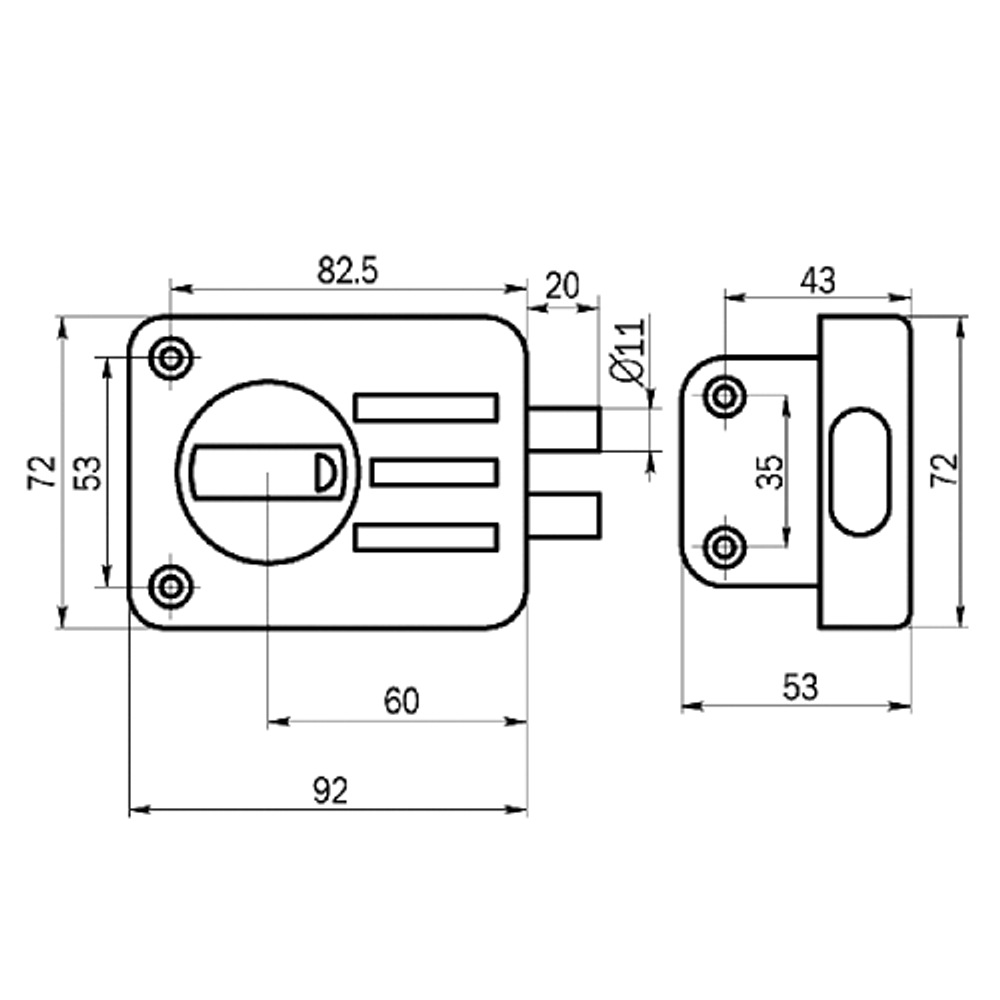 Замок накладной ПРОСАМ 87100 ЗНД1А-Т