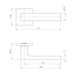Ручка раздельная FUARO TETRAGON RL BL-24 черный /48363/