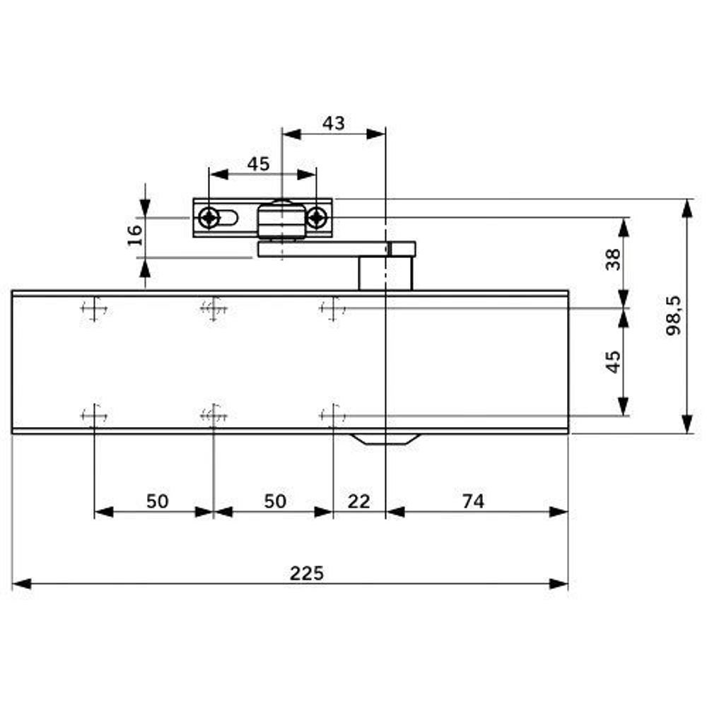 Доводчик дверной DORMA TS73V EN 2-4 BCA, серый