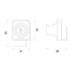 Мебельный замок № 804 для стекла 1-ый Хром (240)