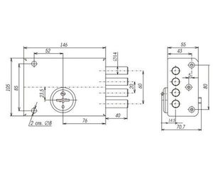 Замок накладной СЕНАТ ЗНС-6 5кл.