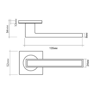 Ручка раздельная VETTORE R06.120 MBP/BL матовый черный/черный