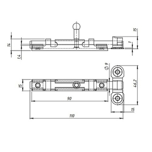 Задвижка накладная КУНГУР ЗТ3 полимер. белый (100) мт (1шт)