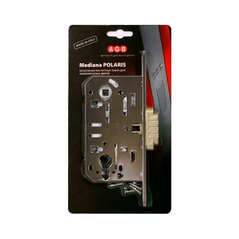 Замок межкомнатный под цилиндр AGB MEDIANA POLARIS B06103.50.12.567 (антич.бронза) /26391/