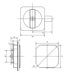 Замок мебельный EUROLOCK F90 (ЗП-90) 2 кл.
