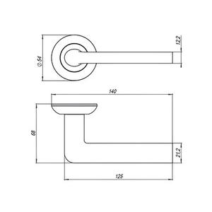 Ручка раздельная PUNTO NEXT TL BL-24 черный (квадрат 140) /58843/