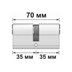 Цилиндровый механизм PUNTO MaxPro7000/70 mm (30+10+30) SN никель 7кл. /57547/