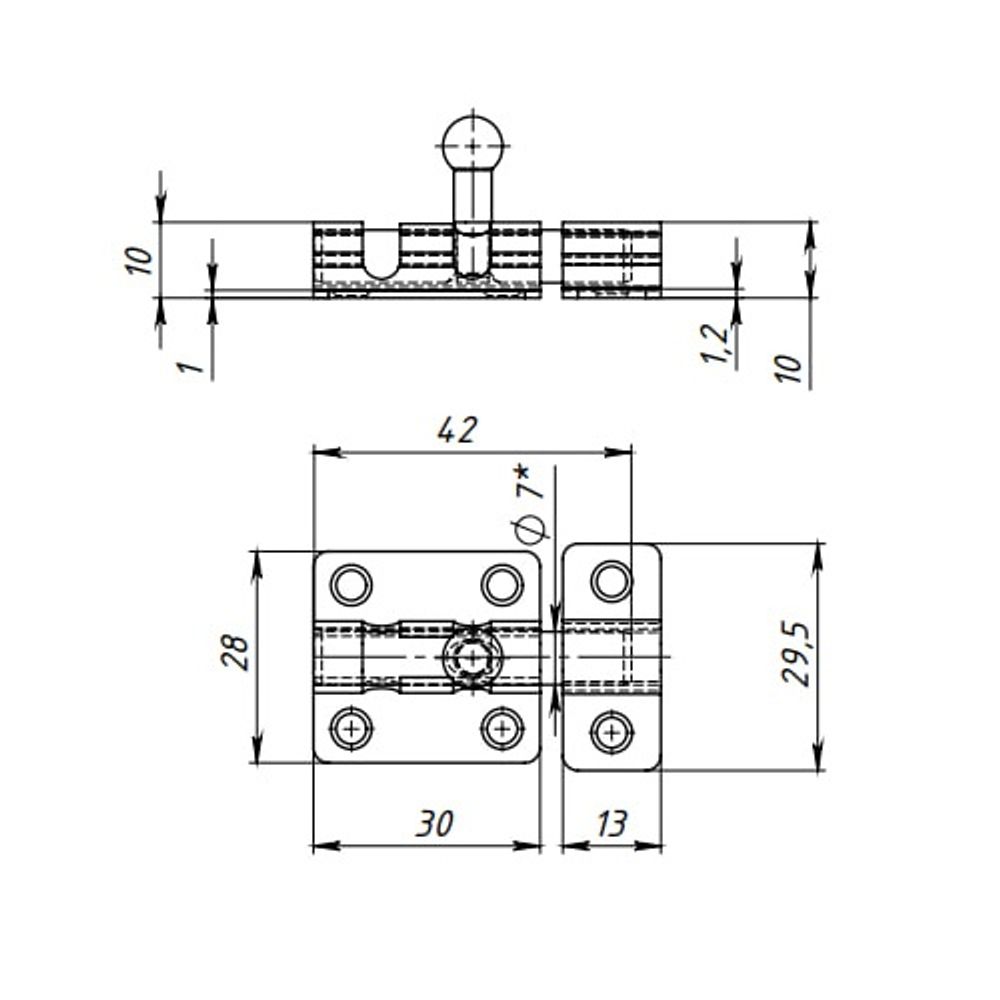Задвижка накладная КУНГУР ЗТ7 полимер. белый (200) мт (1шт)