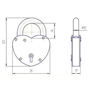 Замок навесной ЗВС-2 "сердечко" белый