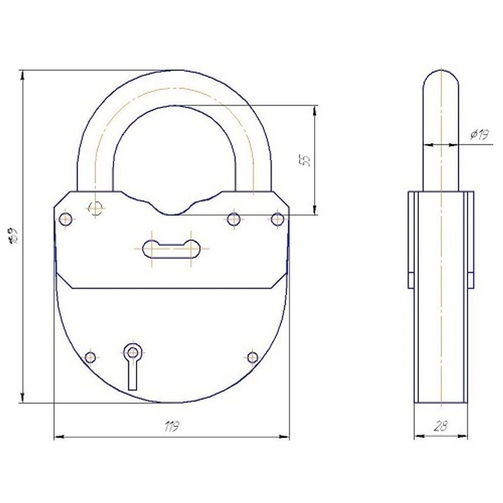 Замок навесной амбарный ЗВС-1
