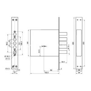 Замок врезной BORDER 71602 ЗВ8-8К-5/15 (б/п)