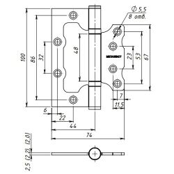 Петля накладная КУНГУР ПНУ-100 полимер/цинк (20) (1 шт)