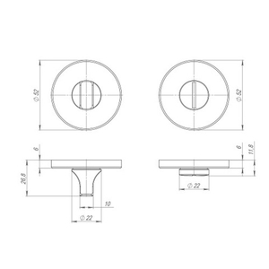 Ручка поворотная PUNTO BK6 ARC.R52 CP-8 хром /47205/