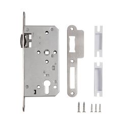 Замок врезной FUARO DD.INOX/C-55/72R с роликовой защелкой /58859/