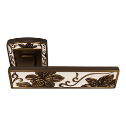 Ручка дверная Leo L3702-31 MCF/W кофе мат./белый