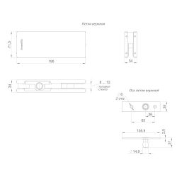 Петля верхняя с осью для стеклянной двери ARMADILLO RANGE H20 BL (черный) /57905/