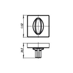 Ручка поворотная ARMADILLO WC-BOLT BK6/USQ SN-3 мат.никель /34331/