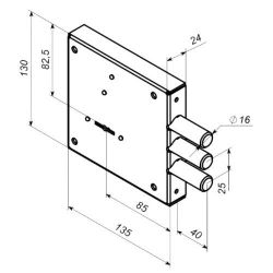Замок накладной сувальдный KERBEROS 111.11.033 3кл.
