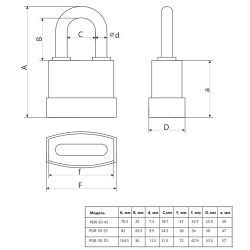 Замок навесной APECS PDR-50-45