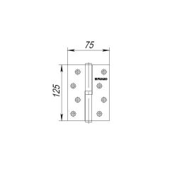 Петля дверная съемная FUARO 413/BL 125х75х2,5 CP L хром левая /23987/ (1 шт)