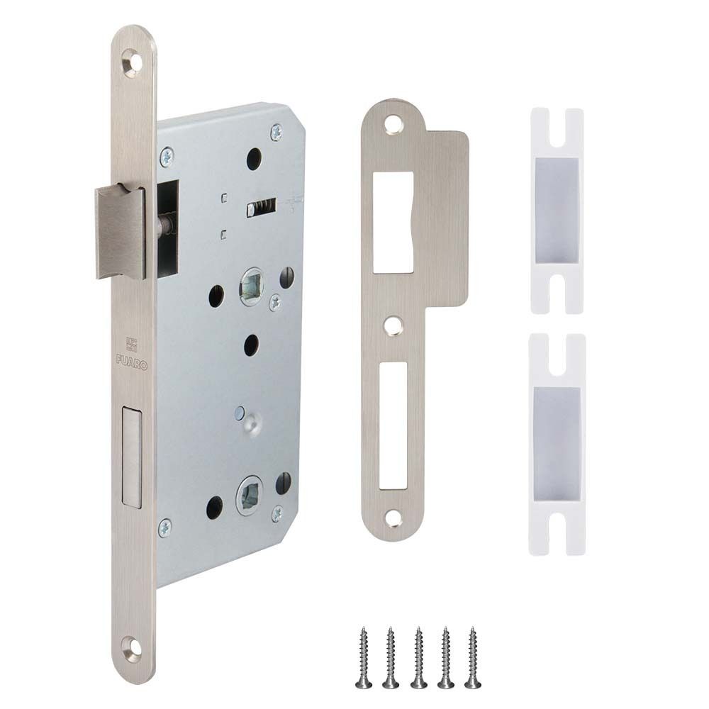 Замок врезной FUARO (INOX) под WC-8, бексет 55, лицевая 20, м/о 78 мм /45013/