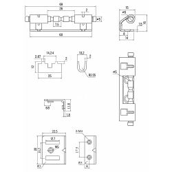 Петля PS002-1SS нержавеющая сталь