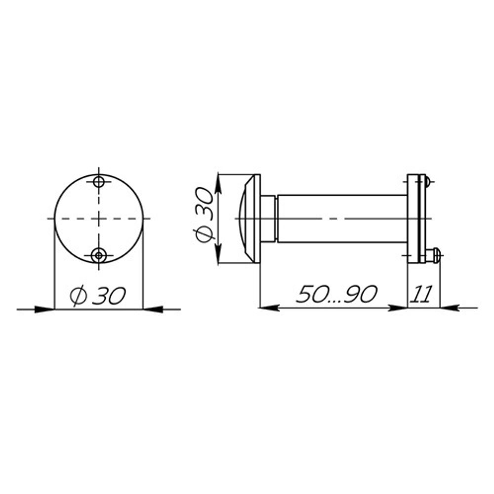 Глазок дверной противопожарный FUARO VIEWER 3 DVSG 50-90/16 CP хром /47073/