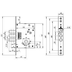 Корпус врезного замка FUARO V25/C-60.00.3R16 /36249/