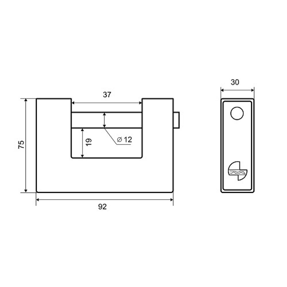 Замок навесной PALLADIUM 702BS-90