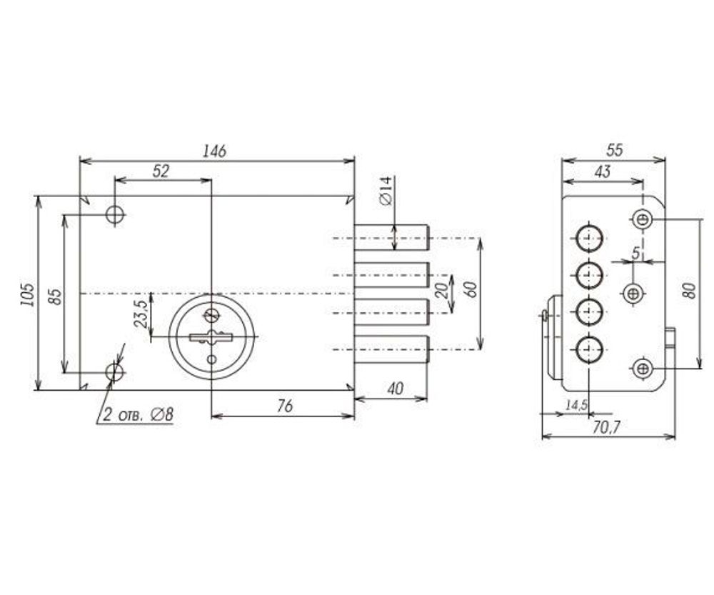 Замок накладной СЕНАТ ЗНС-6 5кл.