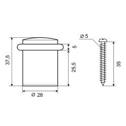 Упор дверной PALLADIUM 04 PC мат. хром