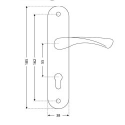 Комплект ручек АЛЛЮР 103-1 55 мм CP хром