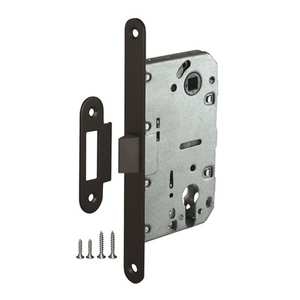 Защелка врезная под цилиндр AJAX PLASTLP85-50 BL черный /48275/