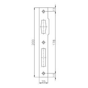 Ответная планка KALE KILIT для замков 154,155, 23NP,PB никель