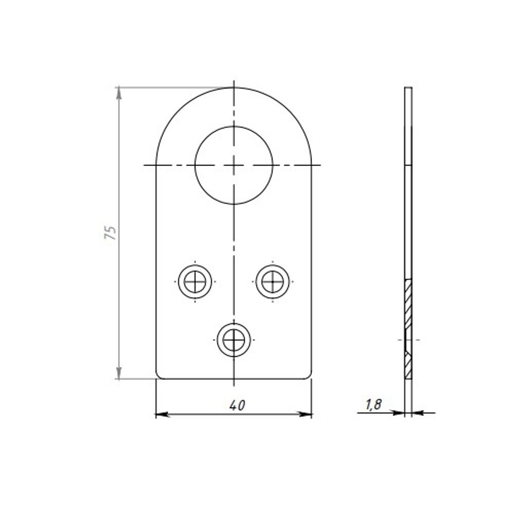 Пробой-ушко прямое КУНГУР 40х75 цинк (1 шт)