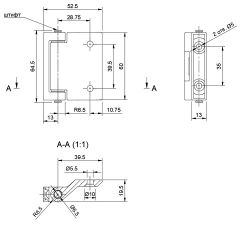 Петля угловая EZ 330 черная