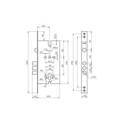 Корпус врезного замка FUARO V25/C-60.85.3R16 полуавтоматический /63227/