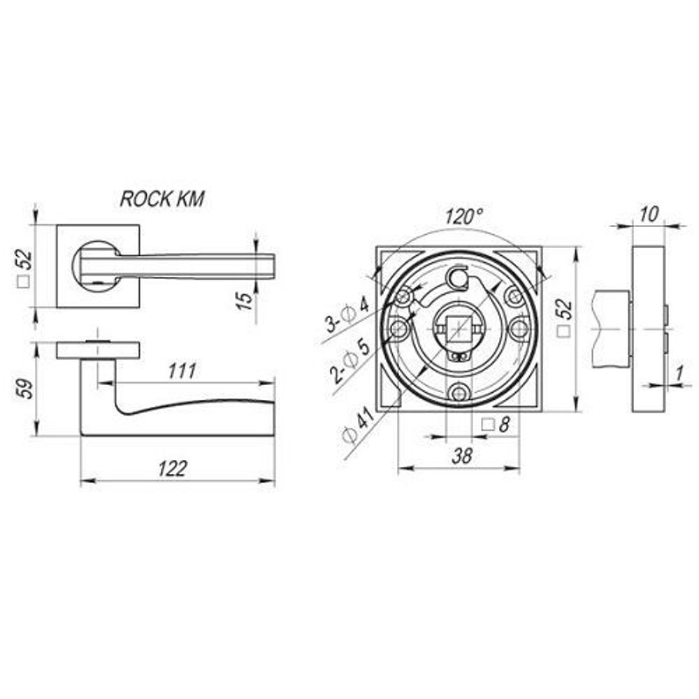 Ручка раздельная FUARO ROCK KM SN/CP-3 мат.никель/хром /23667/