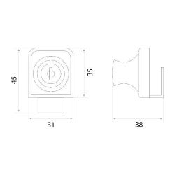 Мебельный замок № 804 для стекла 1-ый Хром (240)