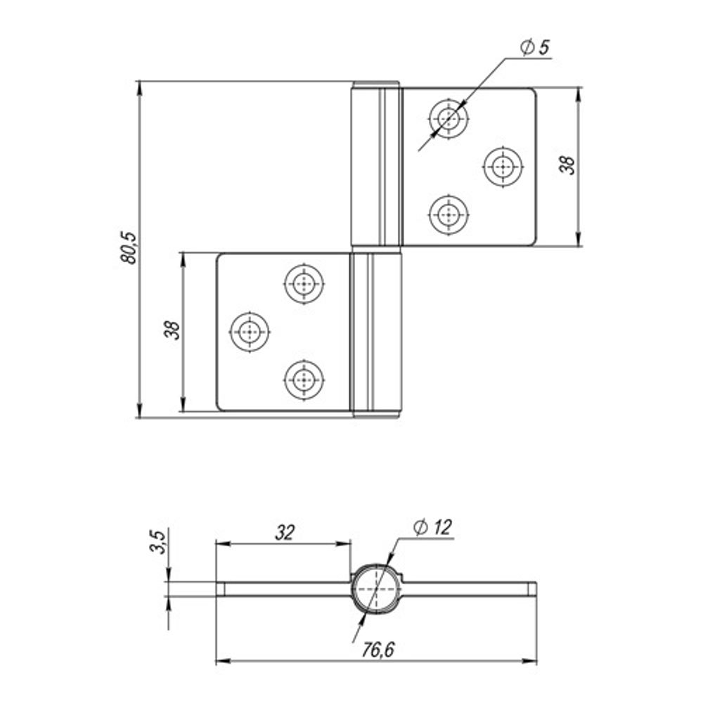 Петля универсальная флажковая ARMADILLO IN3800UR-FSG флор. золото /57535/