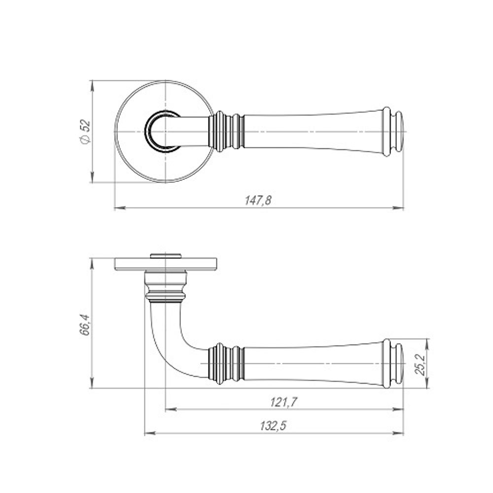 Ручка раздельная PUNTO SORENTO ARC.R52 CP-8 хром /47171/