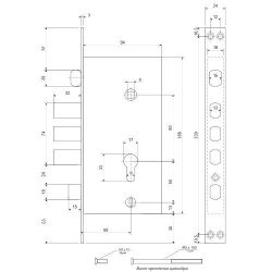 Замок врезной APECS T-0523-C G L золото левый
