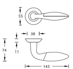 Ручка дверная ARCHIE S010 95НН