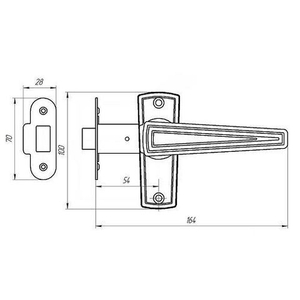 Защёлка врезная ЗЕНИТ ЗЩ2.01 медь /34869/