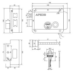 Замок электромеханический APECS ERL-2369-GR-L