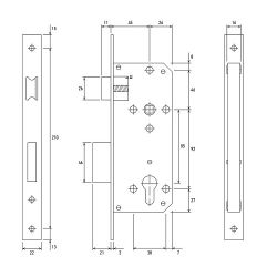 Замок врезной с ручками PALLADIUM ЗВ-1852 SG/GP мат.золото/золото