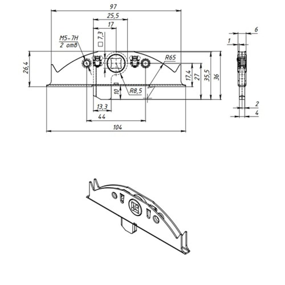Завертка врезная КУНГУР ЗР4 цинк б/пл, б/в (1 шт)