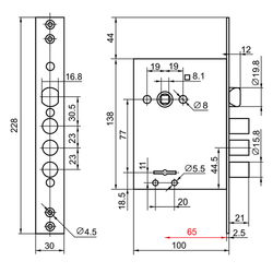 Замок врезной BORDER 87317 (87309) ЗВ9-8Г/15 (КЛП7-97).В21.У2 /29475/
