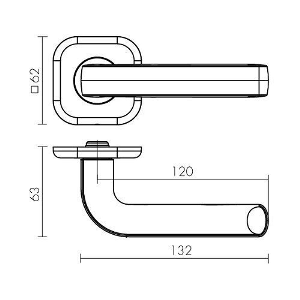 Ручка раздельная FUARO TOR XL SSC-16 сатин.хром /40853/