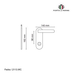 Ручка на планке PORTA DI PARMA Fedra WC BL черный